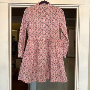 JCrew pink floral button up dress